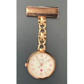 Nurses Fob Watch Rose Gold Finish -Nice Quality -New Silver Oxide Battery Fitted