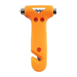 6 Inch Mini Emergency Hammer Window Punch and Seat Belt Cutter Bright Orange 2 Pack