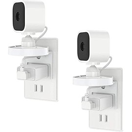 VOMENC 2 Pack Blink Mini Outlet Wall Mount, 360 Degree Swivel AC Outlet Wall Plug Mount Stand Holder Bracket - No Messy Wires or Wall Damage