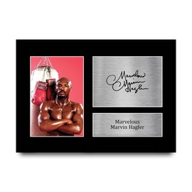 HWC Trading A4 Marvelous Marvin Hagler Boxing Gifts Printed Signed Autograph Picture for Boxer Memorabilia Fans