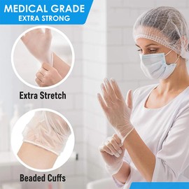 PrimaCare Medical Supplies VG-2502 Case of 100 Large Size Medical Vinyl Examination Gloves Disposable, Latex and Powder Free Gloves