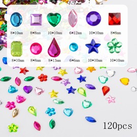 1200PCS Acryl Strasssteine Bunt Schmucksteine Set Glitter Künstliche Edelsteine Multicolor Mix Form für Bastelarbeiten, DIY, Party Events, Piratenschatz