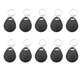 10pcs Plastic 125KHZ Rewritable Writable ID Cards Keyfobs RFID Copy Key Tags Handheld RFID Copier Writer Readers Duplicator-Static,Black