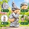 Mini Funny Resin Garden Gnome Statue, 5.12-Inch Small Outdoor Dwarf