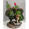 Ebros Gift Rustic Western Coiled Diamondback Rattlesnake Snake Double Wine