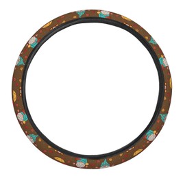 Cute Gnomes Car Steering Wheel Cover Auto Steering Wheel Protector Anti-Slip Elasticity and Breathable Car Accessories Universal 15 Inch for Cars SUV Sedan Vans Trucks