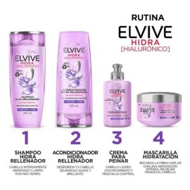 Kit De 4 Piezas Shampoo Elvive Hialuronico 680 Ml                                                                                                     