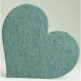 Large Blue Heart Shape Seed Embedded Cotton Handmade Paper Tags