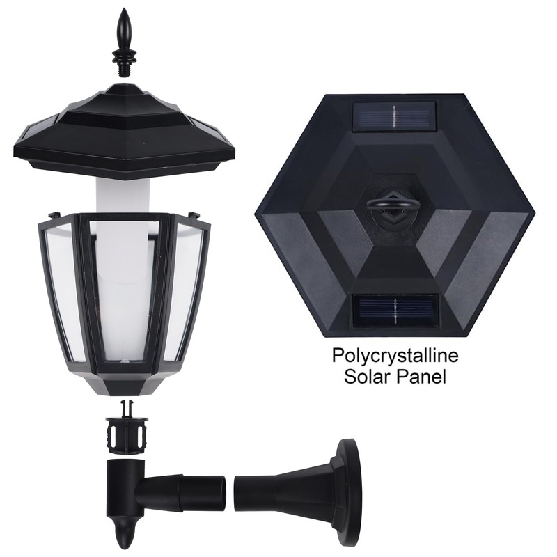 Dynaming 2 Pack Solar Flame Wall Lanterns Outdoor, Solar Powered