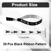 WANDIC Black Ribbon Bracelets, 30 Pcs 5 Styles Classic Melanoma