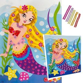 Lizipai Sticky Mosaics Craft Kit for Children, 10 Separate Picture Mosaic Stickers Handmade Art Children DIY Painting