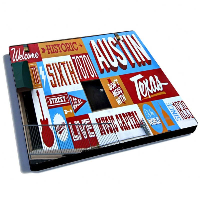 EXIT82ART - Rubber Drink Coasters (Set of 6). Austin, Texas