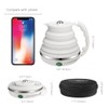 Food Grade Silicone Portable Collapsible Electric Travel Kettle (White)