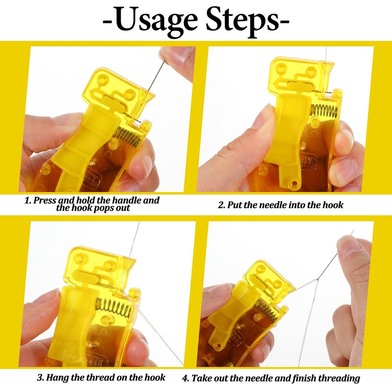 Jeffdad 12Pcs Fish Mouth Sewing Machine Needle Threader, Automatic Sewing