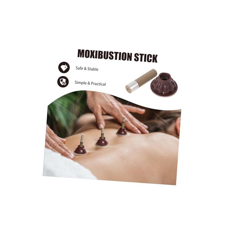 FOMIYES 50 Palitos De Moxa Sin Humo Con Base Moxibustin