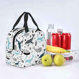 XYSKINO Whales Lunch Bag Women Lunch Box for Women Mens Lunchbox for Work Office Picnic or Travel Cute Lunch Box Tote Bags for Gifts