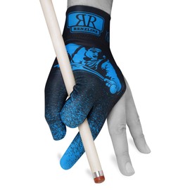 Renzline Pool CUE Glove Billiard Player - Blue/Black - for Left Hand - One Size fits All