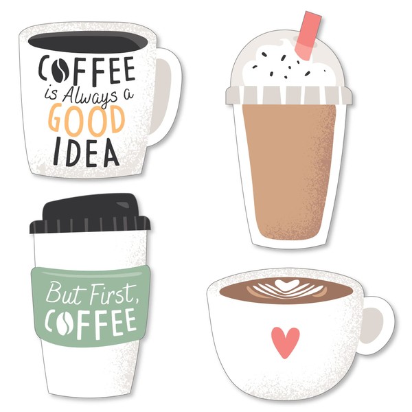 Big Dot of Happiness But First, Coffee - DIY Shaped