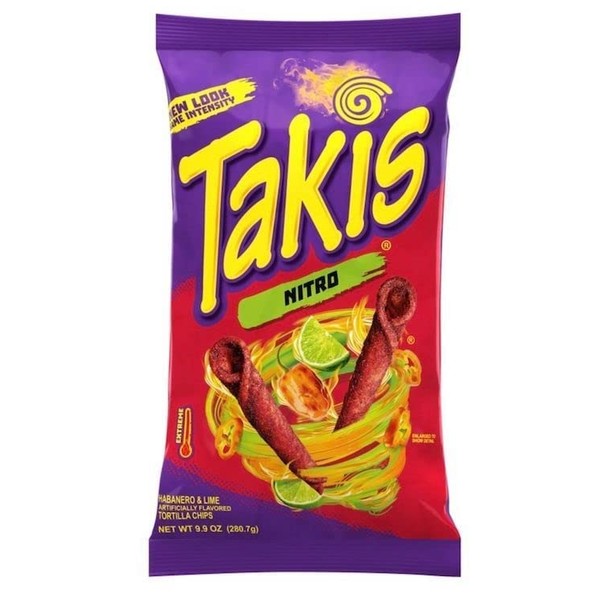 Barcel, Takis, Nitro, Rolled Tortilla Snacks, 9.9oz Bag (Pack of 3) by Takis