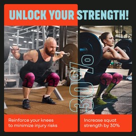 Mava Sports Knee Sleeves Weightlifting Men & Women, 7mm Neoprene Knee Sleeves for Women and Men, Ideal for Cross Training WOD, Squats, Powerlifting