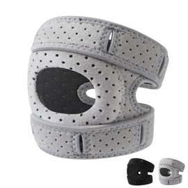 AeyaDaey Wellknee Knee Brace,Adjustable Knee Brace for Men and Women with Side Stabilizers,Open Patella Support with Patella Gel Pads for Meniscus, Osteoarthritis, Orthopedic(Grey,Large)