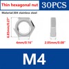 Ctyjia 30 PCS Hex Thin Nuts M4 Locking Nuts, 304