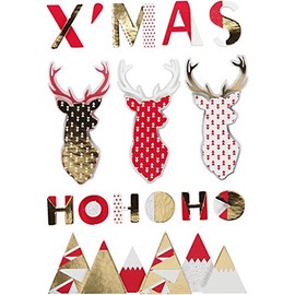 3D Stickers, H: 15-62 mm, W: 14-100 mm, reindeer, 15pcs, thickness 5 mm