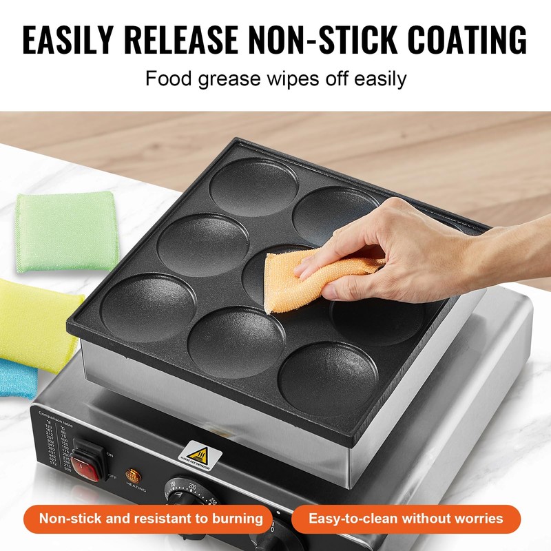 VEVOR Dutch Pancake Maker, 9PCS 76mm Diameter Dorayaki Baker Machine,