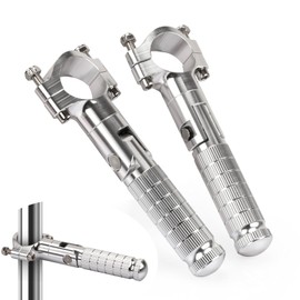 XINGWU XINGWU 1.25" Foldable Motorcycle Highway Foot Pegs Universal for 32mm Crash Bars CNC Anti-Slip Foot Rest Pedals for Harley Touring Honda Yamaha Suzuki Motorbike Electric Dirt Pit Bike(Silver)