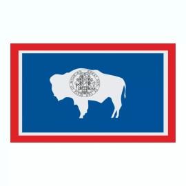 Arlon Wyoming State Flag Sticker, Decal, Bumper Sticker Vacation Sticker 3" x 5" - 3 x 5 Inches