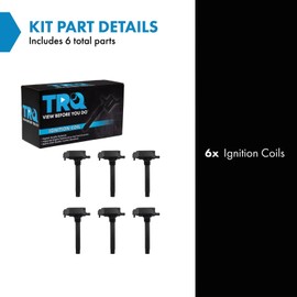TRQ Ignition Coil Set 6 Piece Compatible with 16-21 Dodge Durango 16-21 Jeep Grand Cherokee 17-21 Chrysler Pacifica 20-21 Voyager 18-21 Wrangler Gladiator 19-21 Ram 1500 21 1500 Classic