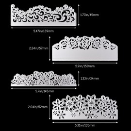 URROMA 4 PCS Die Cuts for Card Making, Lace Frame Scrapbooking Metal Cutting Dies or DIY Greeting Card Postcard Album Card Making