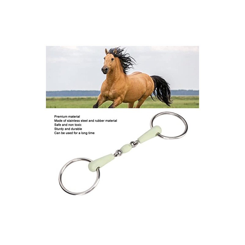 Fabater Ring Snaffle, Stainless Steel Rubber Roller Mouth Snaffle, Apple
