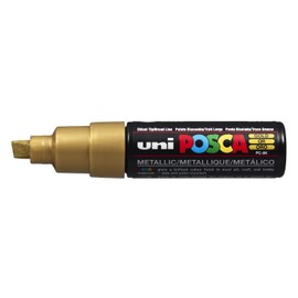 UNI POSCA PC-8K CHISEL TIP MARKER PEN- GOLD (BOX OF 6)