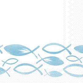 20 Small Cocktail Napkins Festive Swarm Fish Turquoise Table Decoration Decoupage Decoupage Decoupage 25 x 25 cm