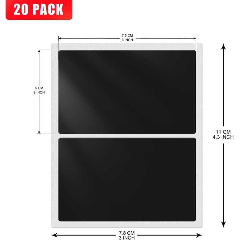 YIKIADA Black Rectangular Sticky Sticker 3 × 2 Inch Colour