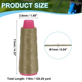 sourcing map Archery Recurve Bow String Serving Thread 120 Yard / 110 m Nylon Bowstring for Recurve Bow Compound Tying Peep Sight Nock Point (Khaki)