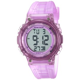 Armitron Sport Women's 45/7086TPR Digital Chronograph Translucent Purple Resin Strap Watch
