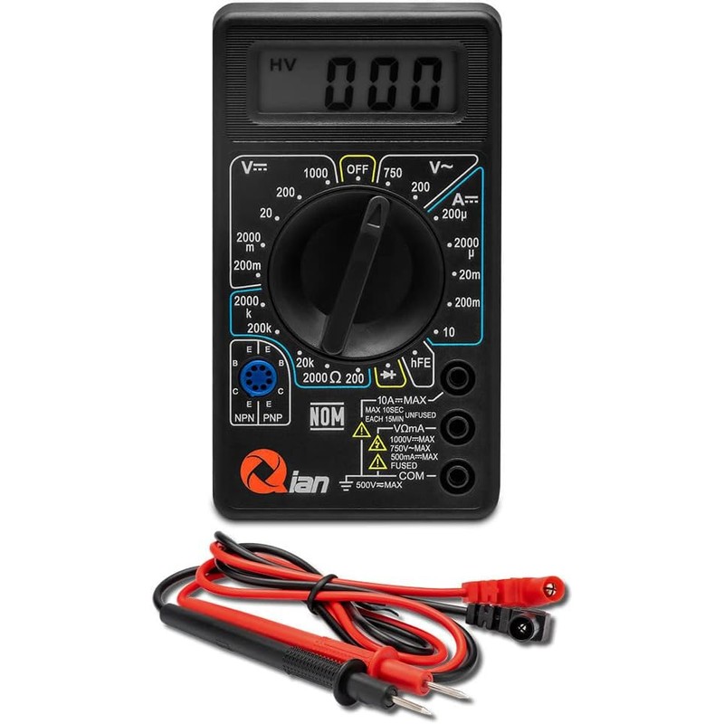 QIAN Multimetro Digital Pantalla LCD 3 12 digitos -Mide Voltaje