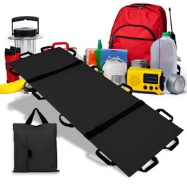 Botuwase Portable Transport Stretcher with 12 Handles Carrying Bag Patient Animal Mover Travel Size Emergency Casualty Evacuation-Capacity 400lbs (Black2025)