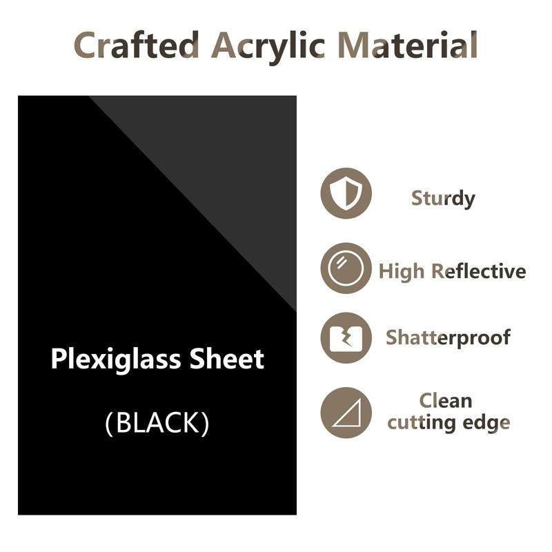 Egofine 4" x 6" Black Plexiglass Sheets 12 Pack 0.04