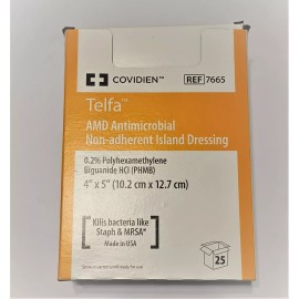 Telfa Apósito,telfa Amd Phmb, 10.2x12.7cm, Caja 25 Piezas