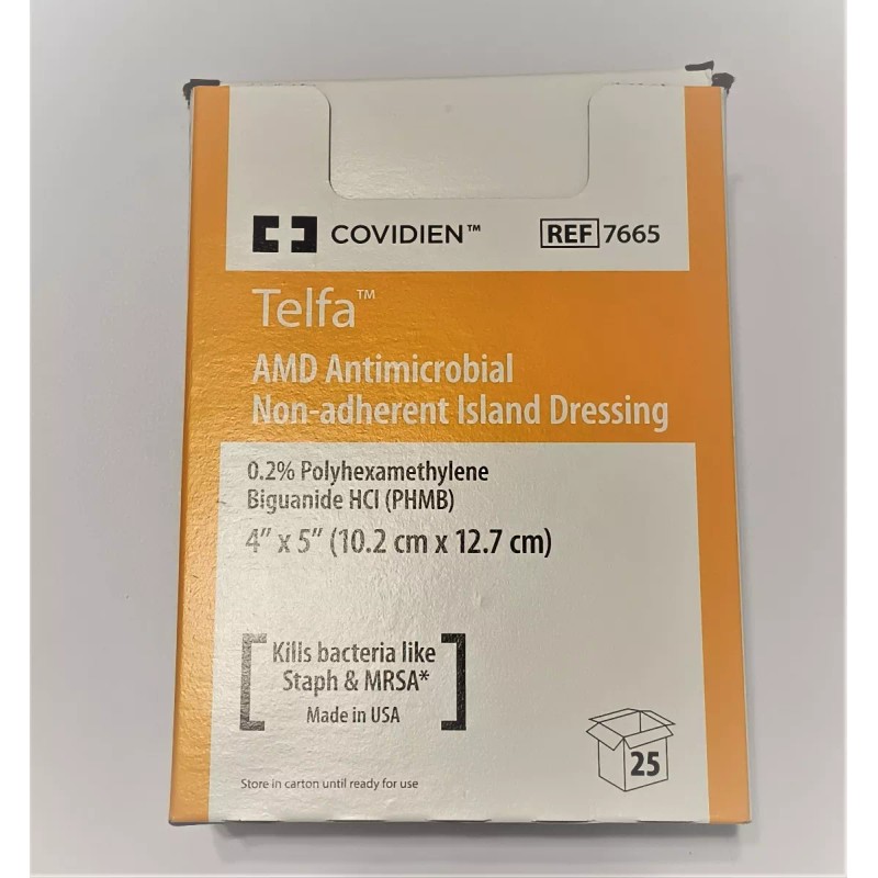 Telfa Apósito,telfa Amd Phmb, 10.2x12.7cm, Caja 25 Piezas