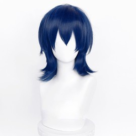 Full Wig, Wolf Cut Wig, Mash Wolf Wig, Boyish Wig, Seminarong, Fashion, With Net, Natural, Unisex, 14.6 inches (37 cm), 17 Colors (Navy)
