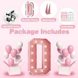 Paready 4FT Marquee 13 Numbers Rose Gold, Light Up Numbers 13 Pink 13th Birthday Decorations, Large Number 13 Light Up Foam Board for Girls 13th Birthday Party DIY Decorations Anniversary