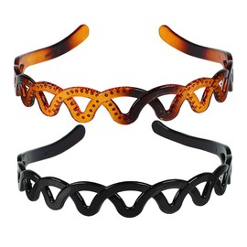 2 Pcs Plastic Teeth Comb Headbands Tooth Hair Band Wavy Head Bands Non Slip Hair Hoop Hair Styling Accessories for Women Girls