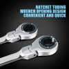 LOSCHEN SAE Flex-Head Ratcheting Wrench Combination Angle adjustable Wrench Set