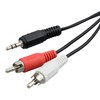 ecabo 10033 Stereo Cable 3.5 mm Jack to 2 x RCA Male RCA (Red/White) to 3.5 mm Jack Male Y-Cable for Hi-Fi, Stereo Systems, Receivers, Audio Devices, 0.50 m, Black