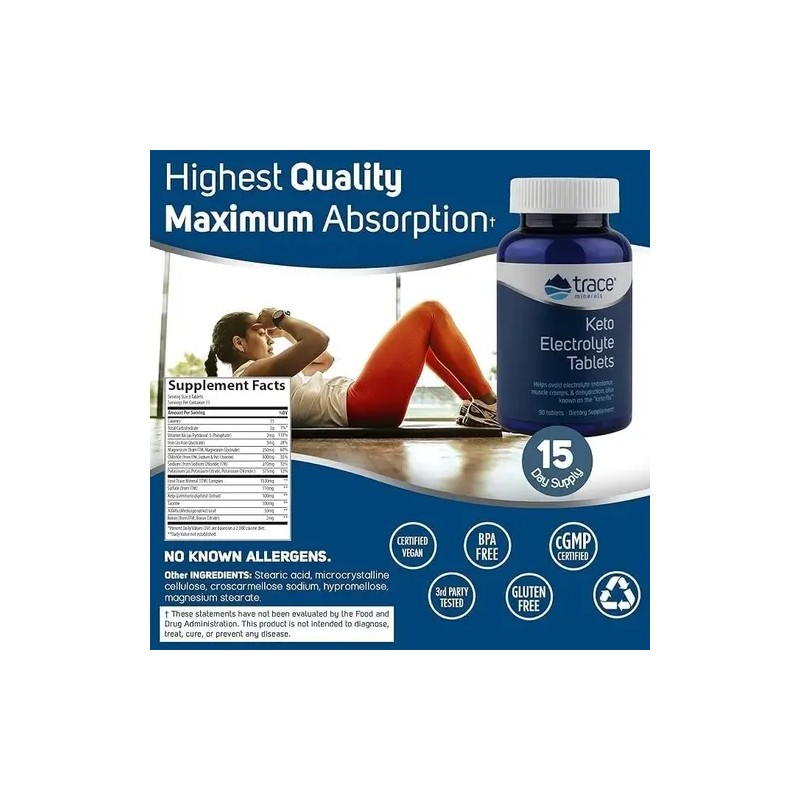 Trace Minerals Keto Electrolyte 90 Tabletas Sfn