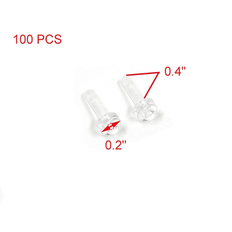Geesatis 100 Pcs Transparent Acrylic PC Plastic Screw with Nut